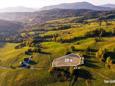 Duża zagrodowa(rolna) widokowa 29arów, Łostówka Beskid Wysp.