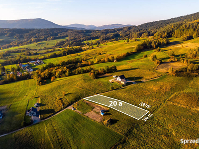 Zagrodowa (rolna) widokowa 20 arów, Łostówka, Beskid Wyspowy