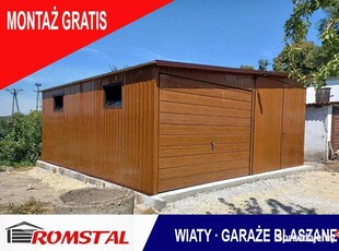 DREWNOPODOBNY Garaż Blaszany 7x6 - Magazyn / Wiata - Romstal a41v7