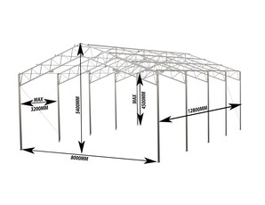 Konstrukcja 8x12.8stalowa ocynkowana magazyn hala wiata garaż warszta