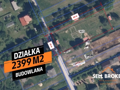 Działka budowlana 2399 m2 / Dąbrowa gm. Siennica 30 m x 80 m