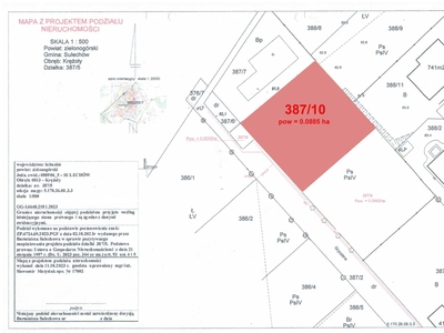 Działka budowlana 885 m2 Krężoły Sulechów