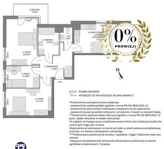 Słoneczne mieszkanie 64m2 3 Pokoje