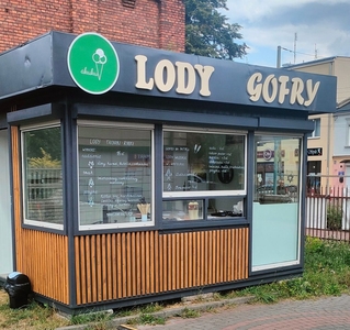 Pawilon, budka gastronomiczna lody gofry przyczepa kiosk handlowy