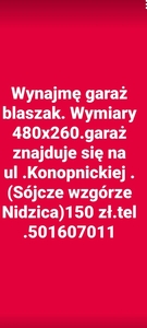 Wynajmę garaż ul.Konopnickiej