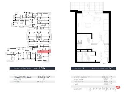 Mieszkanie 36.62m2 Lublin