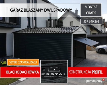 A87 Garaż Blaszany - Blaszak - Magazyn Wiata-Garaże Blaszane – ESSTAL