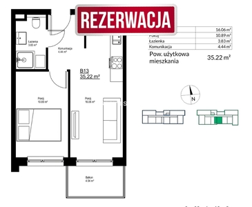 Kraków Bieżanów-Prokocim, Bieżanów Bieżanów, 35,22 m