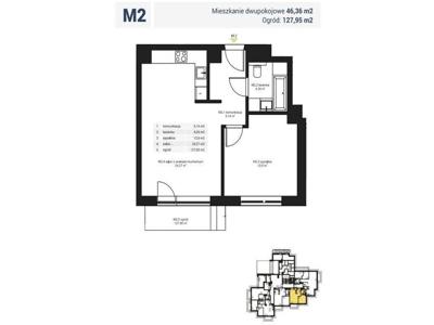 Mieszkanie na sprzedaż 46,00 m², parter, oferta nr 99003