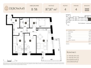 4-pok. mieszkanie 88m2 + balkon 13m2 | ul. Dębowa