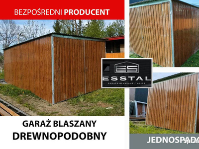 3x5 Garaż Blaszany - DREWNOPODOBNY – NISKA CENA - Blaszak - ESSTAL