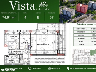 Vista by kras-dom Mieszkanie 74,91 m2