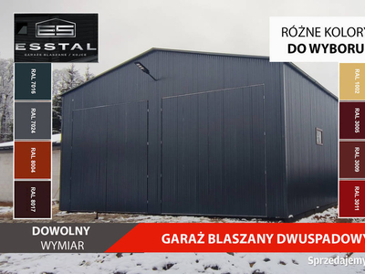 39 Garaż Blaszany GRAFITOWY | Wysokie ściany | Wiaty , Hale | - ESSTAL