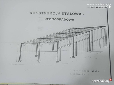 Garaż hala magazyn wiata zadaszenie konstrukcja stalowa