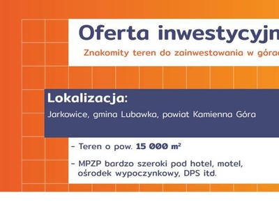 Działka pod inwestycje Jarkowice-9600 m2 PUM -970 tys