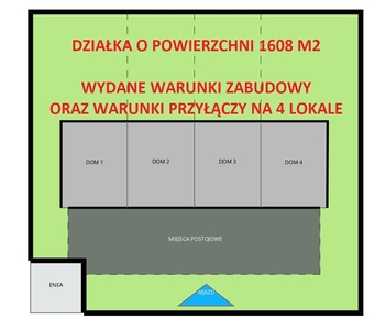 Działka z WZ + warunki przyłączy na 4 lokale !!!