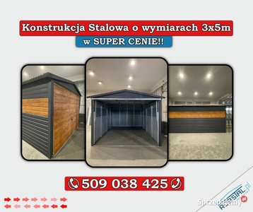 Konstrukcja Stalowa 3x5m z dachem dwuspadowym