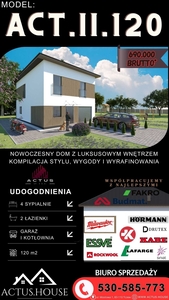 Dom 120m2, stan deweloperski, garaż