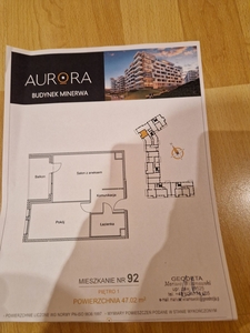 Mieszkanie 2pokojowe 47m osiedle AURORA