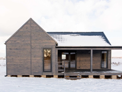 Domek drewniany całoroczny, wykończony 57,5 m2 na zgłoszenie