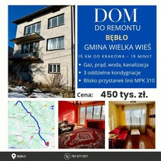 Dom do remontu - wyremontuj i wynajmij 3 mieszkania