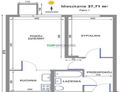 Mieszkanie na sprzedaż 2 pokoje Warszawa Mokotów, 38 m2, 2 piętro