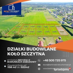 Działki budowlane koło Szczytna