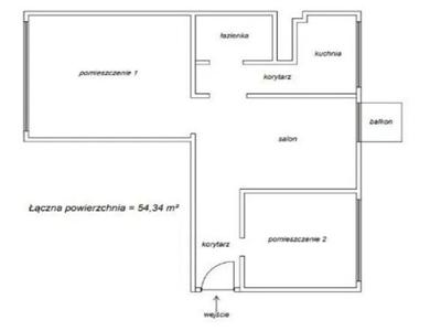 Mieszkanie na sprzedaż 3 pokoje Warszawa Wola, 54,34 m2, 1 piętro