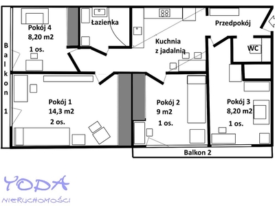 Mieszkanie czteropokojowe na wynajem