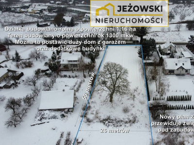 Duża działka budowlano-rolna 1,16ha w Skowieszynku