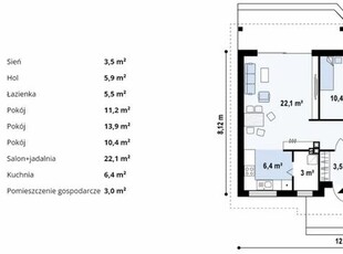 Dom stan surowy zamknięty Biskupice gm. Łubianka