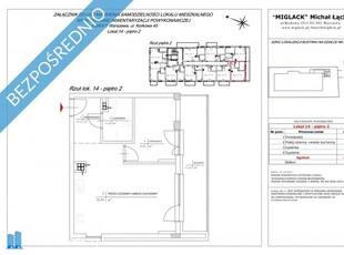 Mieszkanie nr 14: 2 pokojowe 44,7 m2, 2 piętro (miejsce postojowe w garażu podziemnym)