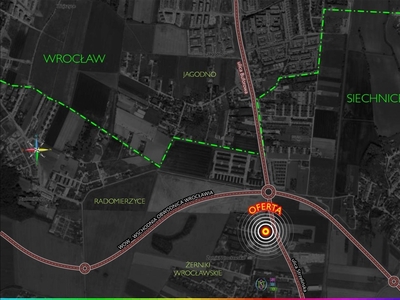 Działka usługowa Żerniki Wrocławskie, ul. Wrocławska Strzelińska Zasłuczańska 119/16