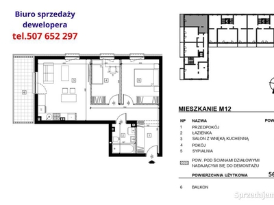 Mieszkanie, 56,32m2, winda, balkon | Sprzedaż