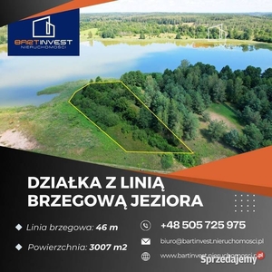 Działka rolna z linią brzegową