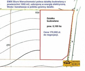 Działka budowlana w Złotoryi - 1000m2 - uzbrojenie w prąd