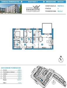 58,6 m2 | 3 pok. | Oś. Świergotki | BV/2/A1