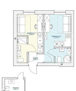 3-pokojowe mieszkanie 60m2 + loggia Bezpośrednio