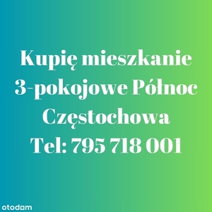 Kupię mieszkanie 3-pokojowe Północ Częstochowa