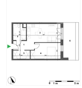 Mieszkanie 44,64 m2/ Krzyki