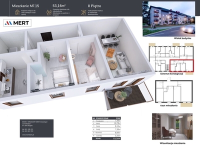 Mieszkanie B7M15 - 53,16 m2