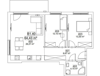 Przestronne mieszkanie 3 pokoje 64 m2 + balkon