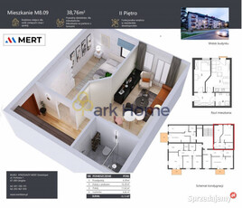Mieszkanie 38.76m2 2 pok Głogów