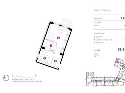 39,69 m2 Gdańsk Siedlce - piętro 6/6