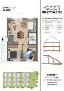 BEZCZYNSZOWE 72,56m² z ogrodem 53m²+ 2m parking