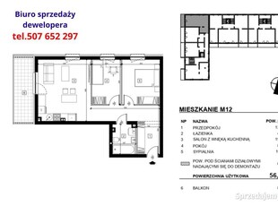 Mieszkanie, 56,32m2, winda, balkon | Sprzedaż