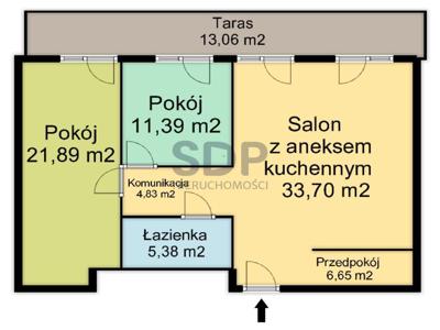 3 pokojowe mieszkanie z duzym tarasem