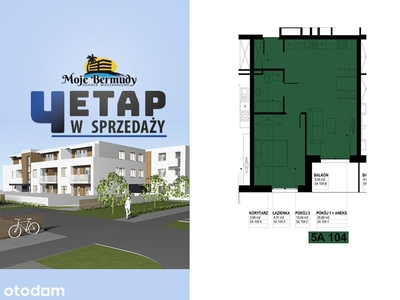 Mieszkanie o pow. 47,11 m2 z balkonem; 5A 104