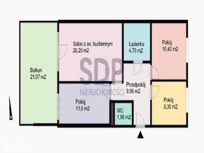 Idealne dla rodziny, 4 pokoje z tarasem 21 m2