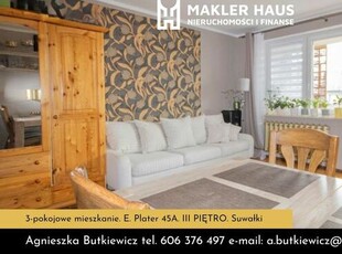 3-pokojowe mieszkanie w centrum. E. Plater 45A